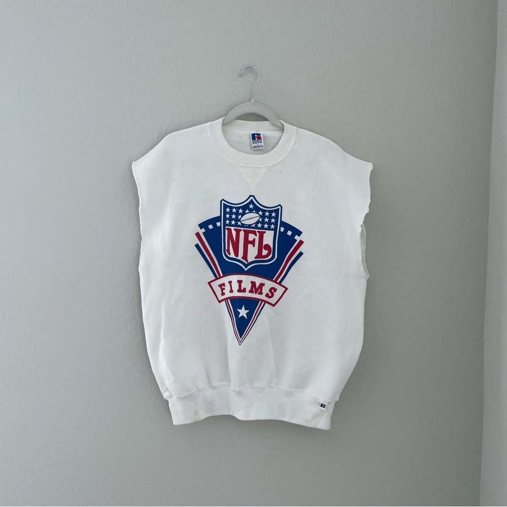 Vintage NFL Films Sweatshirt TANK Mens Russell USA Made Large Football Crewneck